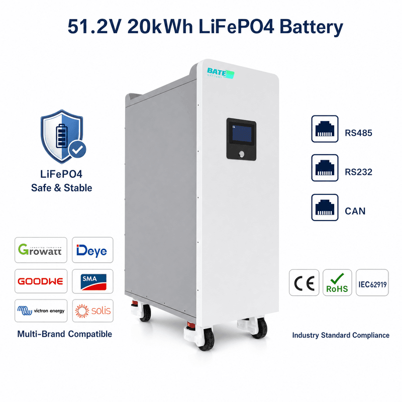 20kW 400Ah 51.2V 바닥형 LiFePO4 배터리 - 1